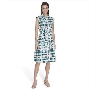 Andrew Marc Belted Shirt Dress NWT